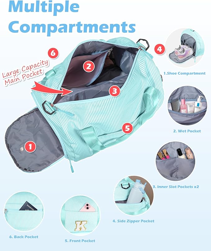 Vogewood Gifts for 3 4 5 6 7 8 9 10 Year Old Girl, Girls Travel Duffle Bag