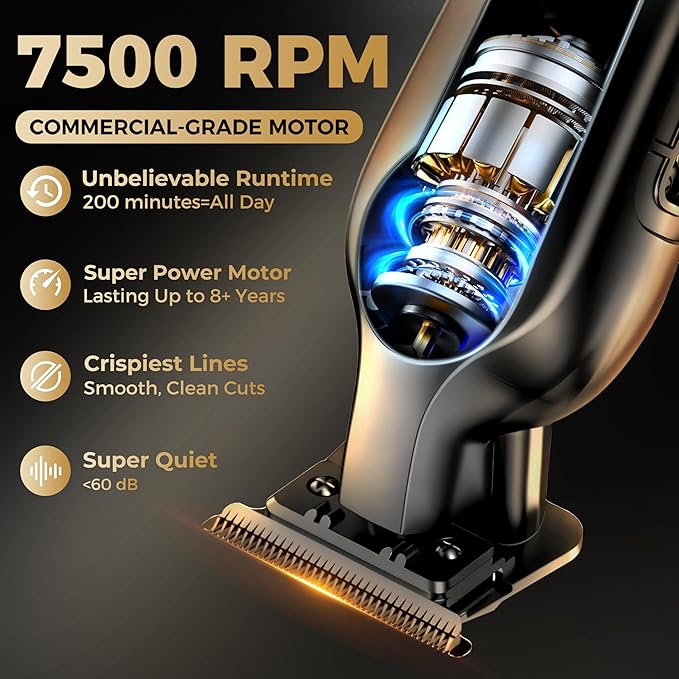 ATVOXIS Hair Trimmer for Men, Trimmers for Barbers, Zero Gapped T Liners Clippers, T Blade Trimmer, Line Up Shape Up Edgers Clippers for Men