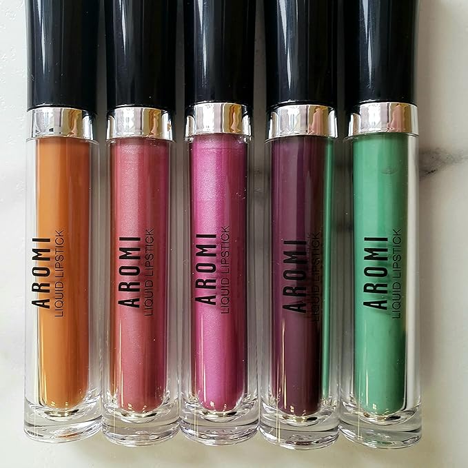 Aromi Berry Fuchsia Metallic Liquid Lipstick, Opal Rose