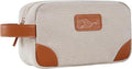 GOOSERIDE Small Makeup Bag for Women and Men - Cute Cosmetic Bag for Travel, Multipurpose Canvas Make up Pouch for Accessories, Mini Makeup Purse with Zipper and Internal Pockets for Toiletries - Sand