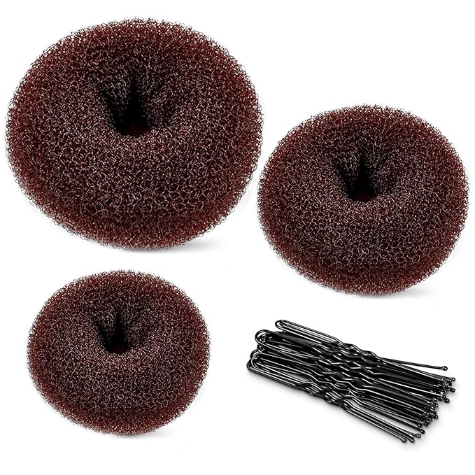 TsMADDTs Donut Hair Bun Maker, Dark Brown Bun Maker for Dance, Invisible