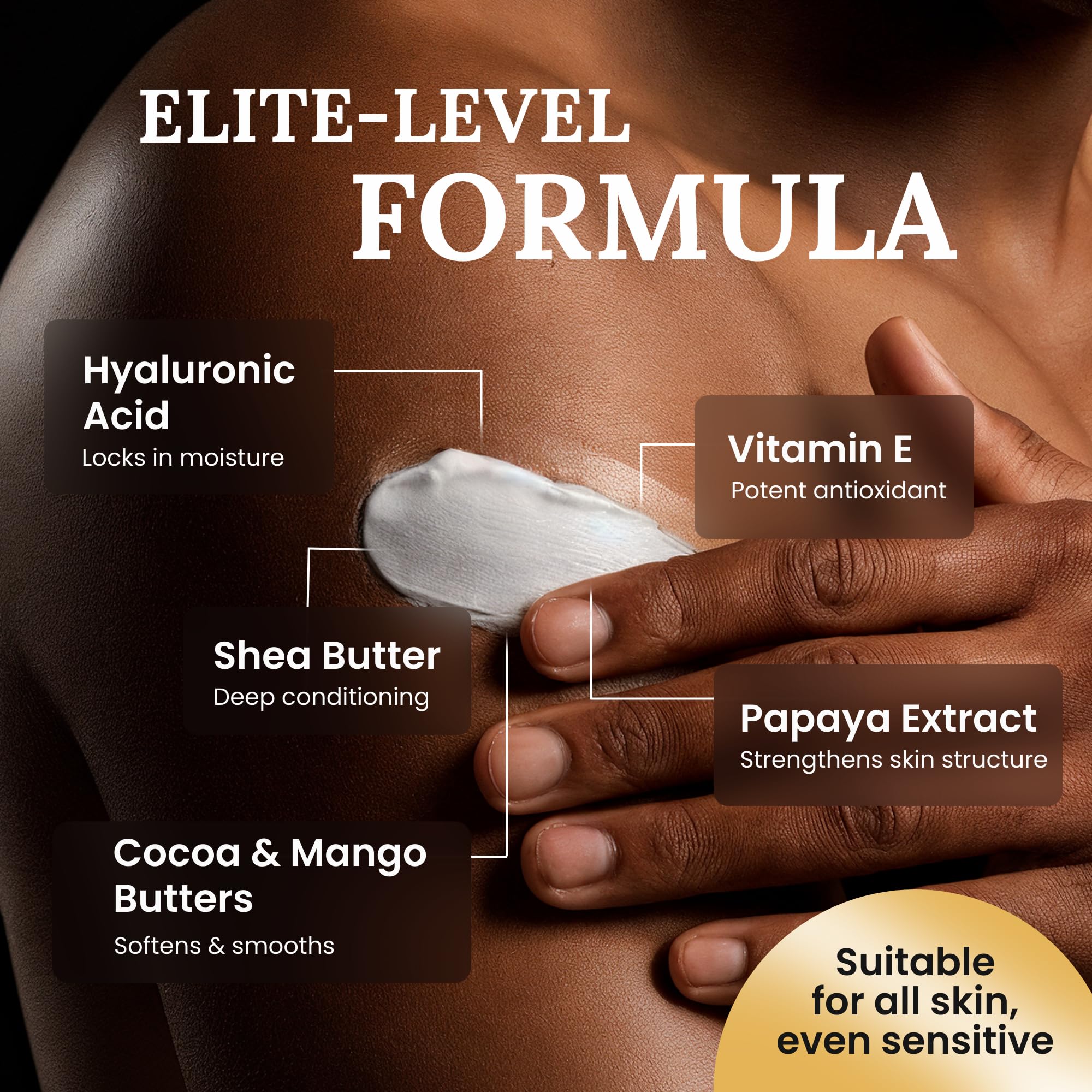 LUXURY LIFE BUTTER - 40% Extrait de Parfum Fragranced Body Butter with Hyaluronic Acid for Ultimate Moisture - Luxurious Room-Filling Natural Fragrances - Non-Greasy, USA Made, Presidential, 5 oz.