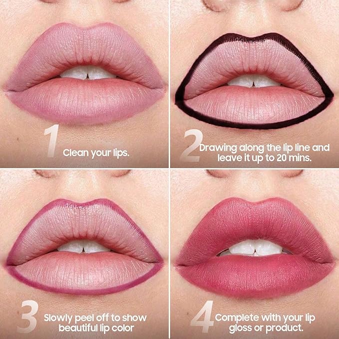 Lip Stain Peel Off - Waterproof Lip Liner, Long Lasting Transfer Proof & Smudge-Proof Lip Liner Stain Moisturizing Easy to Use Natural Lip Color (Cocoa)