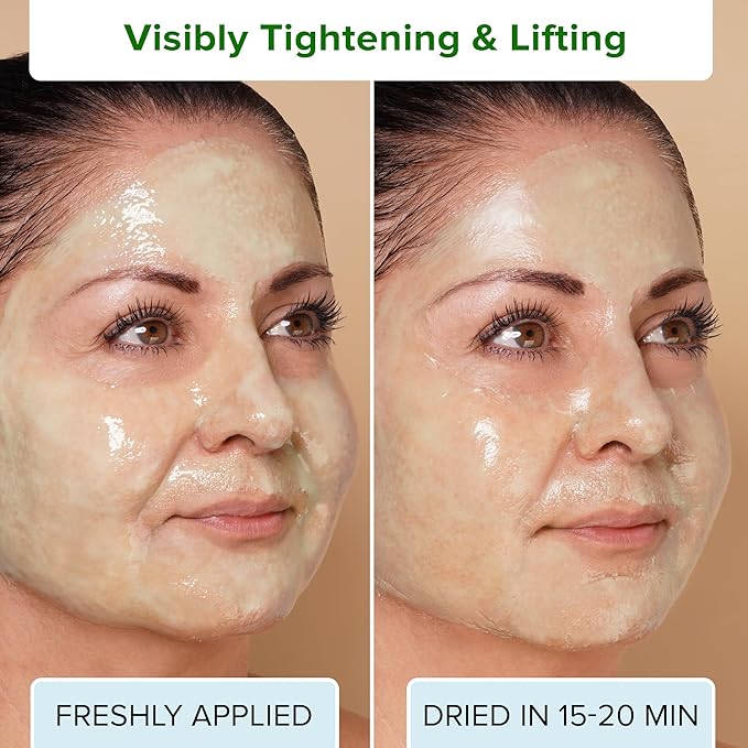 Ebanel Collagen Peptides Wash-Off Face Mask Set, 8-Pack with Brush, Spatula