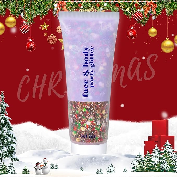 DAGEDA Christmas Body Glitter Gel,Sparkly Face Hair Glitter Makeup