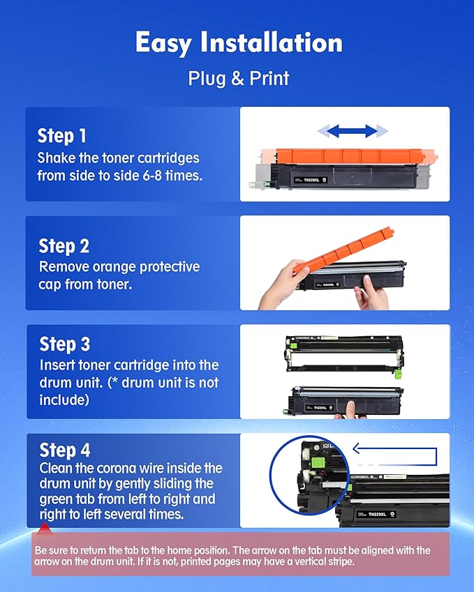 TN229XL TN229 Toner 5 Pack Compatible with Brother MFC-L3780CDW MFC-L3720CDW HL-L3280CDW HL-L3220CDW HL-L3295CDW, TN229XL