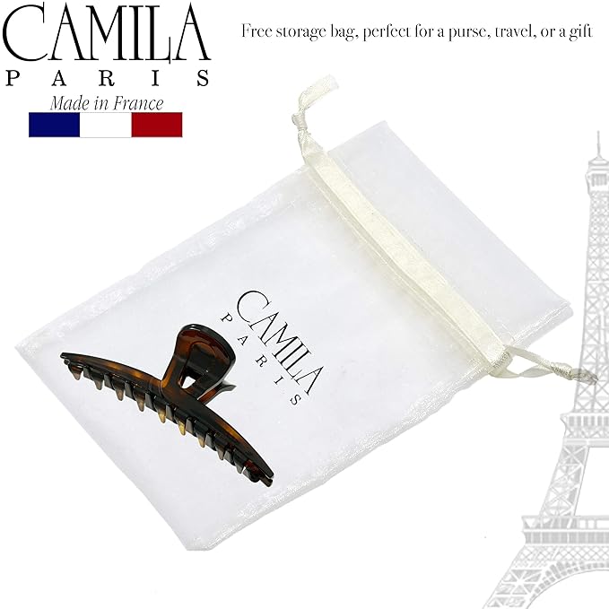 Camila Paris CP2371 French Hair Clip for Women, Narrow, Strong Hold Grip Double Tooth Girls Hair Claw Clips Jaw, Fashion Durable Styling Hair Accessories for Women, Made in France