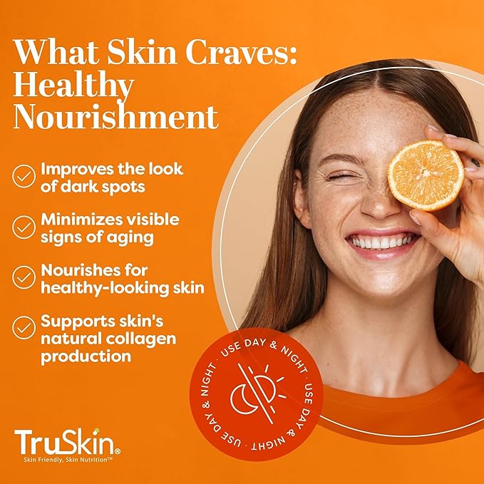 TruSkin Brightening Vitamin C Serum for Face with Hyaluronic Acid, 1 fl oz