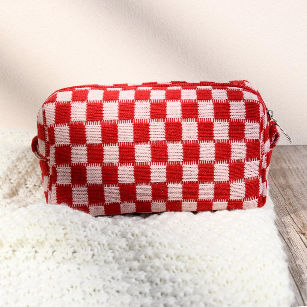 SOIDRAM Makeup Bag Preppy Cosmetic Bag Bulk Makeup Pouch Personalize Travel Toiletry Bag Organizer Cute DIY Makeup Brushes Storage Bag for Women