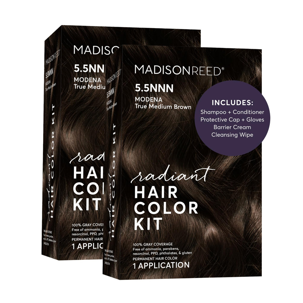 Madison Reed Radiant Hair Color Kit, 5.5NNN Dark Brown, 2 Pack