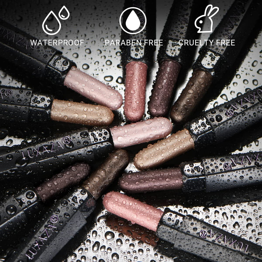 LUXAZA 6PCS Eyeshadow Stick Makeup Sets, Waterproof Champagne Shadow Stick,Metallic And Matte Shimmer Eye Shadow Pencil,Pink Eye Brightener Stick Pencil Crayon, B06-Pink Ocean