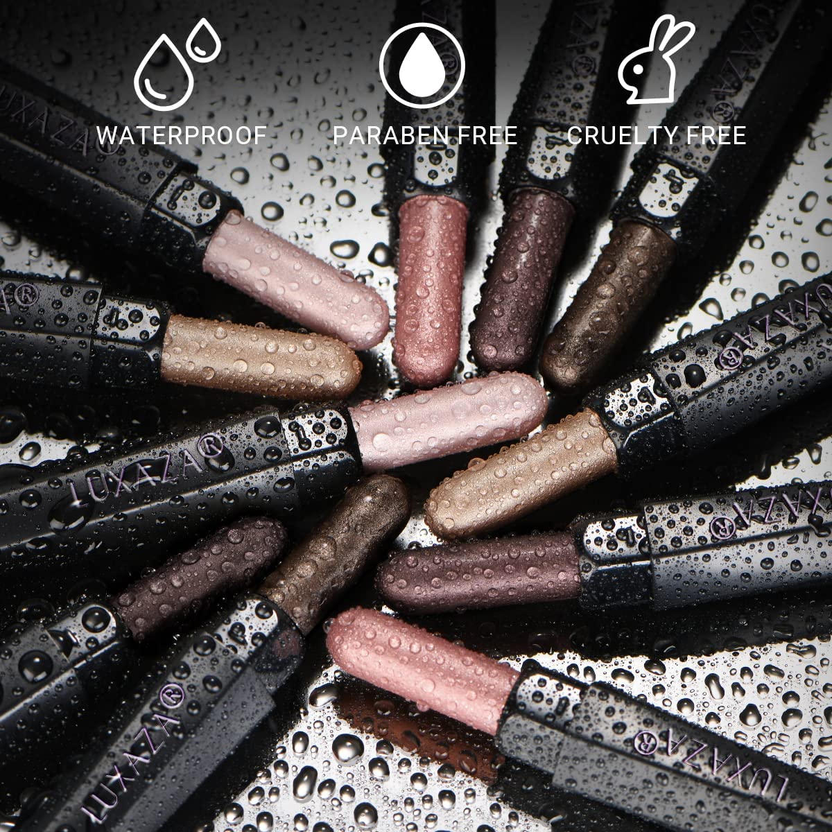 LUXAZA 6PCS Eyeshadow Stick Makeup Sets, Waterproof Champagne Shadow Stick,Metallic And Matte Shimmer Eye Shadow Pencil,Pink Eye Brightener Stick Pencil Crayon, B06-Pink Ocean
