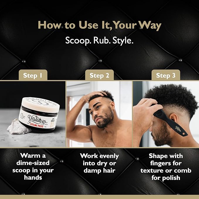 Styling Paste – Medium Hold with Flexible Control and Natural Shine – Enriched with Beeswax & Pro-Vitamin B5 – 3.4 oz (1-pack, Tobacco Vanilla)