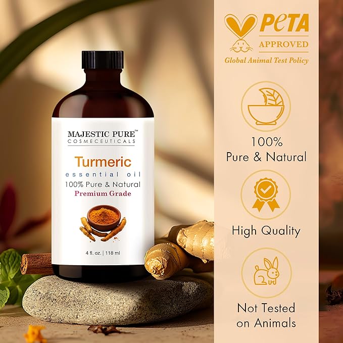 Majestic Pure Turmeric Essential Oil for Diffuser - 4 Fl Oz