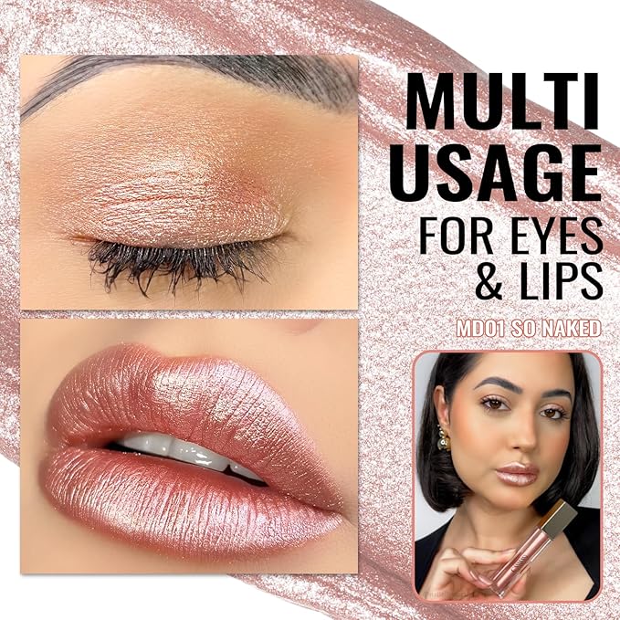 Oulac Pink Lipstick for Women - Metallic Lipsticks, Pink Shimmer Lip Gloss Long Lasting Waterproof, High Impact Lip Color, Oil-Based Formula, Transferproof, Vegan & Cruelty-Free Lip Makeup MD01