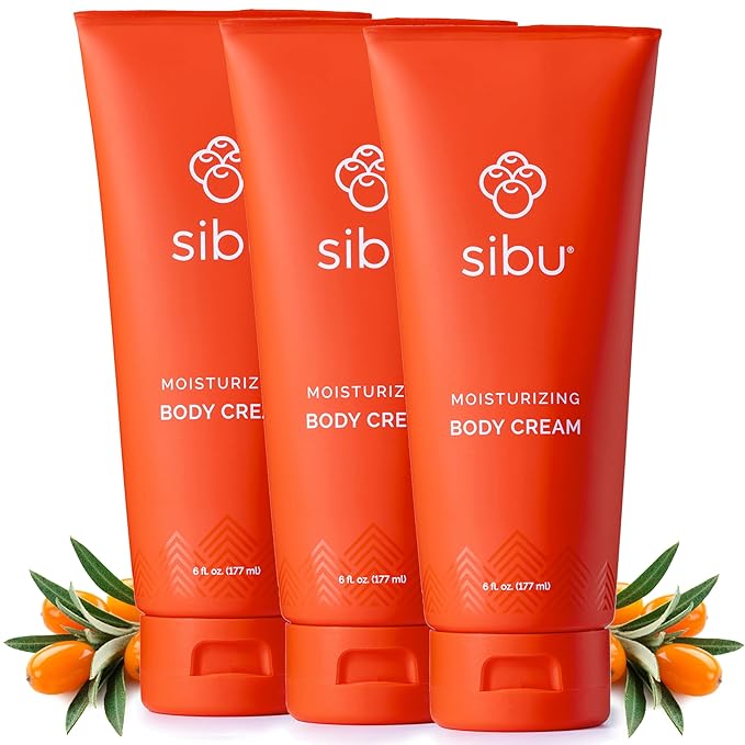 sibu Sea Buckthorn Moisturizing Body Cream & Lotion (6oz, 3-Pack)