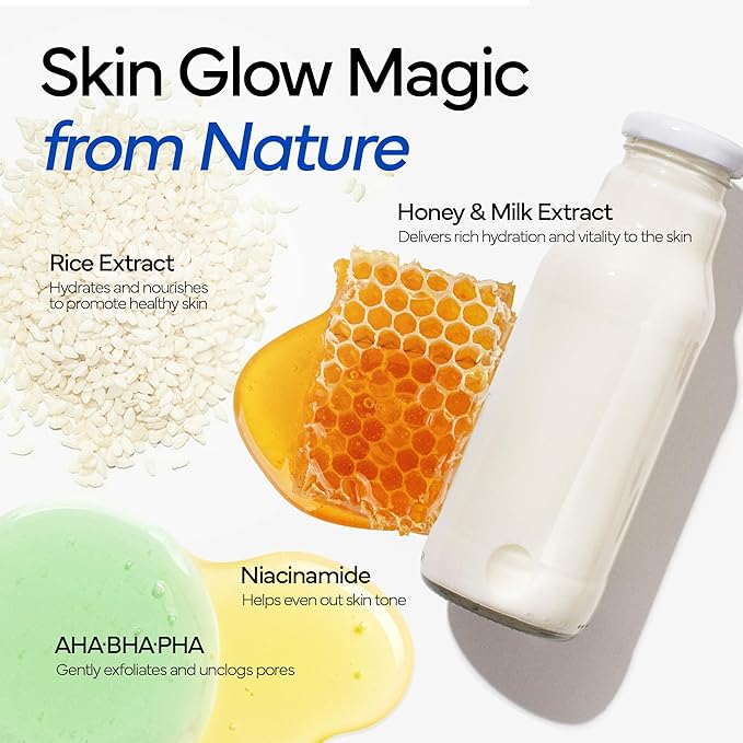 IVOSKIN Rice Milky Bubble Facial Mask, Soothing & Hydrating Face Toner with Black Rice Extract & Niacinamide, Helps Support Skin Barrier and Glow for Sensitive Skin, Korean Skincare (5.07fl oz/ 150ml)