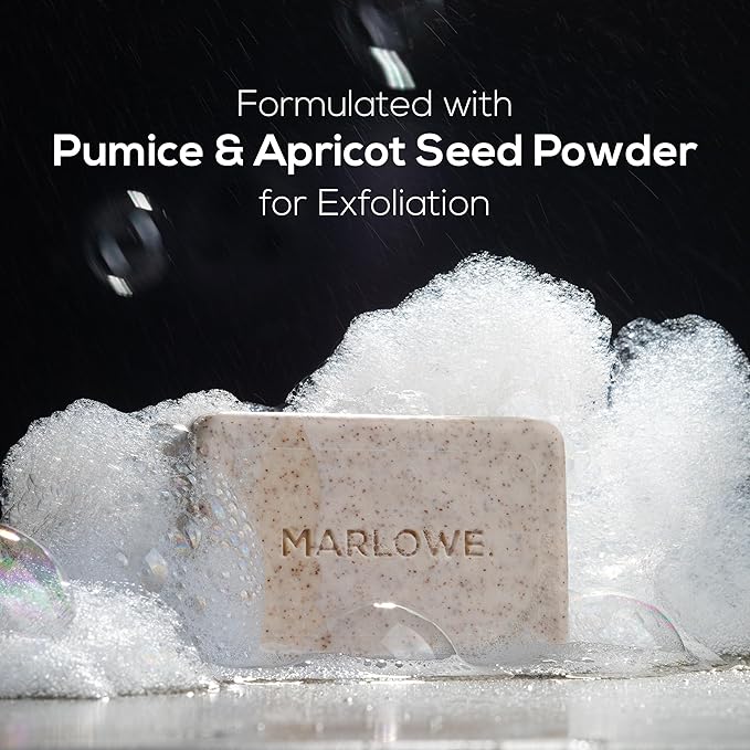 MARLOWE. Body Scrub Soap, Exfoliating Soap Bar, Oud Wood, 7 oz