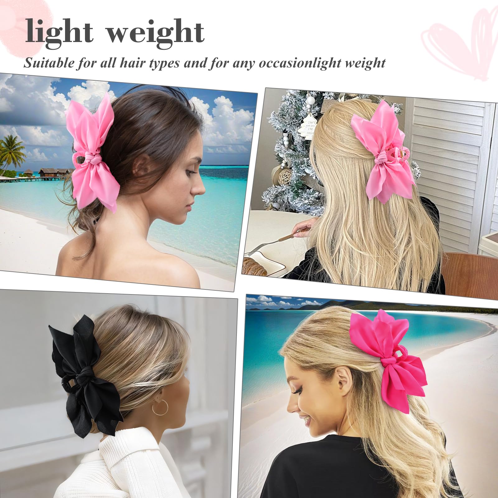 Bow Claw Clips Hair Clips Big Hair Bows for Women Butterfly Styling Large Hair Clips for Thick Hair for Girls Hair Accessories for Teen 3PC
