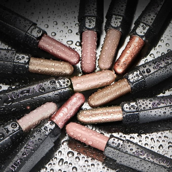 LUXAZA PRO Orange Eyeshadow Stick Makeup Set 10PCS, Neutral Shimmer And Matte Cream Eye Shadow Palette, Metallic Bronze Smoky Eyeliner Brightener Crayon Kit, Ideal Gift for Women -Stellar Pink Quartz