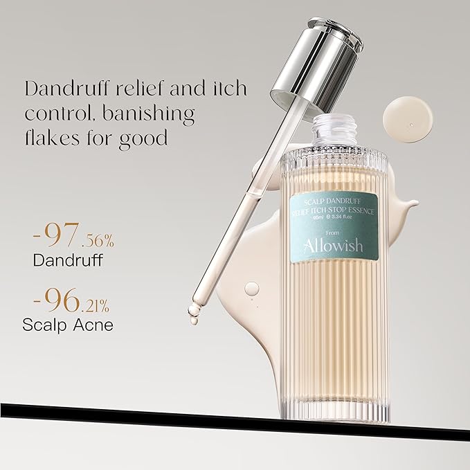 ALLOWISH Lemon Grapefruit Scalp Serum 95ml | Dandruff & Itch Relief | Zinc Ferment Strengthen Barrier | Plant-Based Refreshing Treatment、Scalp Serum for Itchy Dry Scalp for Women