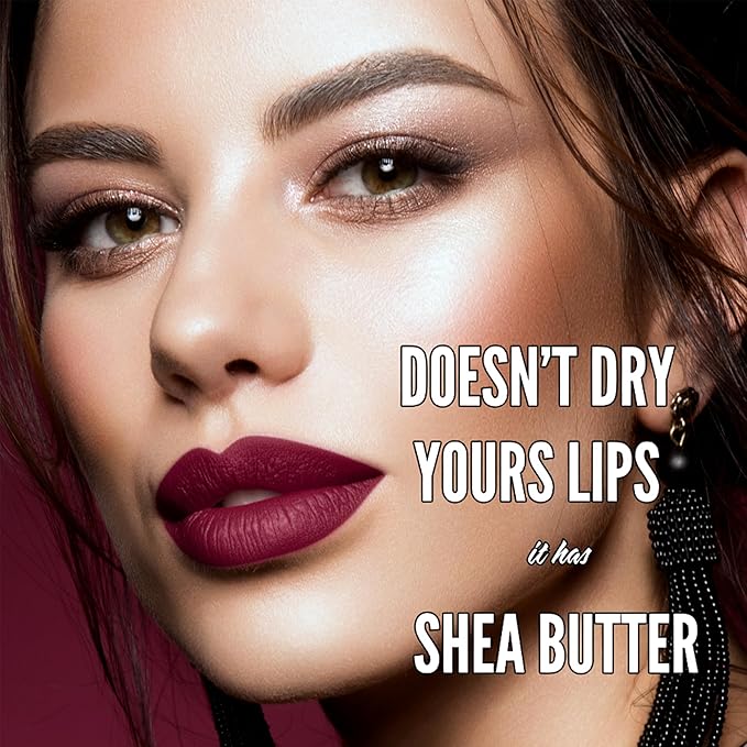 Mynena Hydrating Berry Red Matte Liquid Lipstick Long Lasting - Lisy