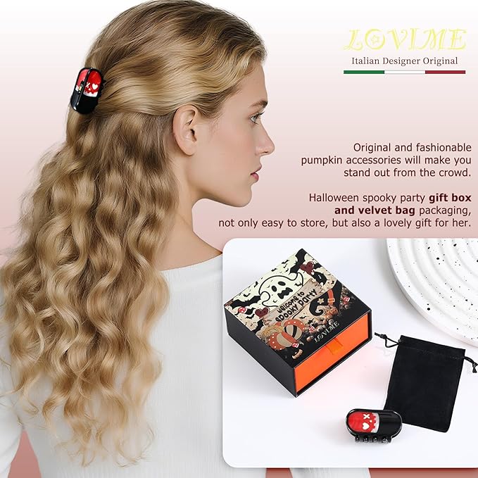 Halloween Mini Capsule Hair Clips for Women Italian Gothic Style Nurse Gift