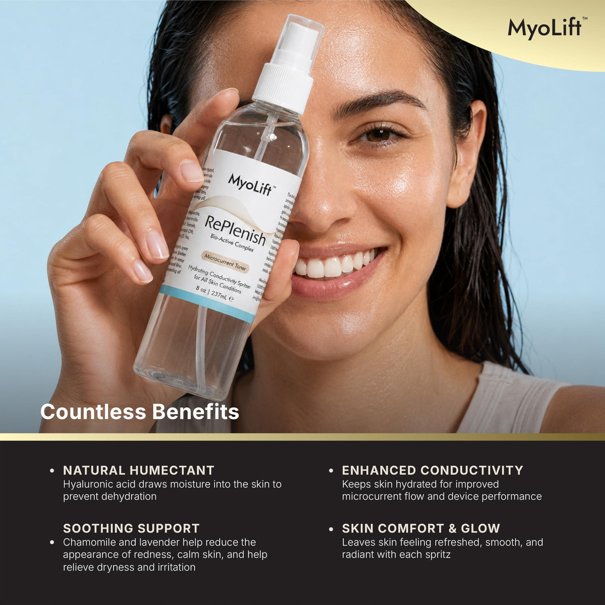7E Wellness MyoLift RePlenish Spritzer, 8 oz, Facial Mist