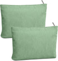 FITDON 2PCS Cosmetic Bags for Women Makeup Bag for Purse Small Corduroy Makeup Pouch Travel Make Up Bag with Zipper Toiletry Bag Organizer, Lightgreen