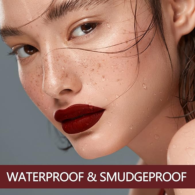 MAKI YIKA Dark Red Lipstick Matte for Women Color Stay Long Lasting Lipsticks