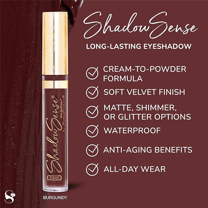 SeneGence ShadowSense EyeShadow, Burgundy, 0.14 Oz, Matte Cream to Powder Eyeshadow, Long-Lasting, Anti-Aging, Waterproof, Smudge-Proof Formula for Flawless All-Day Wear