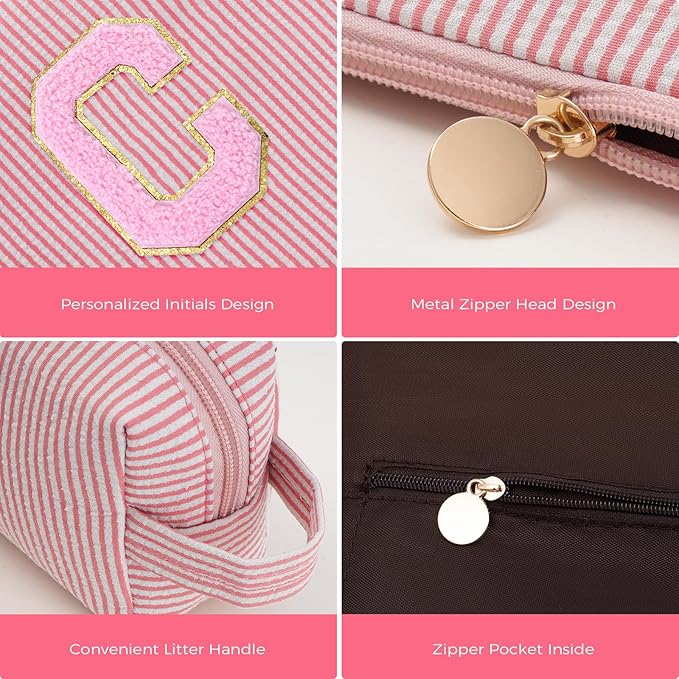 Btffitting Gifts for Teen Girls Women - Birthday Gifts for 10 11 12 13 14 15 16 17 18 Years Old Girl,Makeup Bag Cosmetic Bag,Teacher Gift Trendy Stuff Toiletry Bag - Peach,C