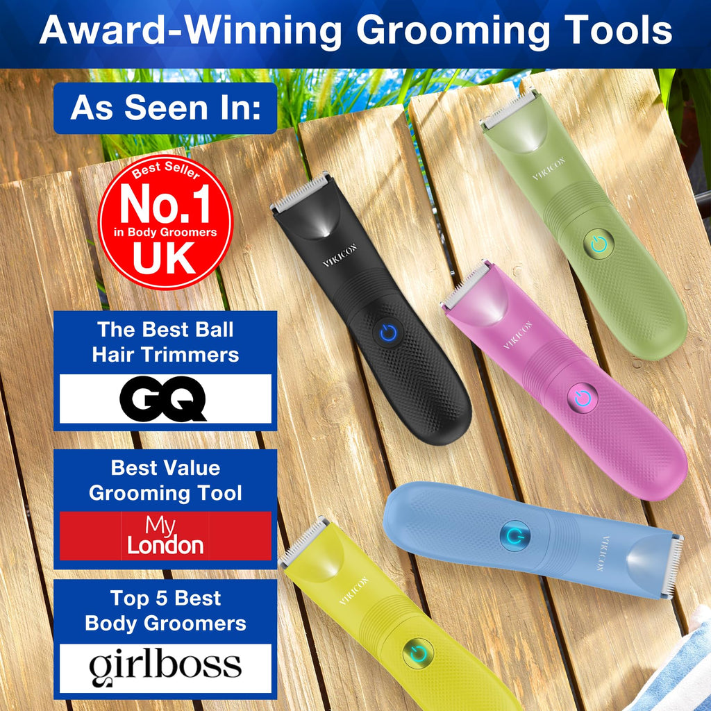 No-Nick Ball Trimmer for Men Ceramic Blade, Pubic Hair Trimmer, Green