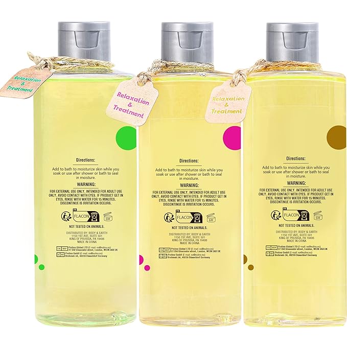 Autumn Shower Bath and Body Oil with Sweet Almond Jojoba, Shea Butter, Rose Water, Coconut Bath Oils Mother's Day Gift for Women, Multiuse Oil for Hair Dry Skin 26.4 fl oz (Pack of 3)