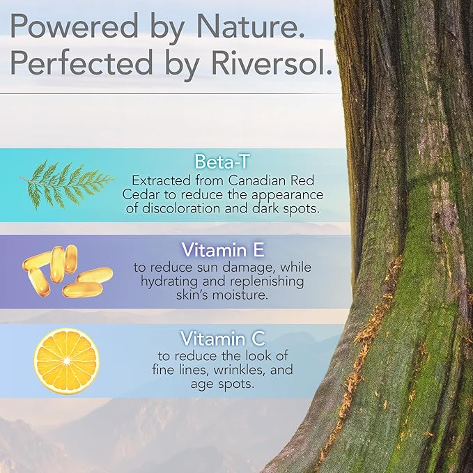 Riversol Vitamin C Serum for Face | Brightening Dark Spots & Wrinkles | Anti-Aging | Best for Sensitive Skin | Made in Canada | Dermatologist Developed | 4 Month Supply
