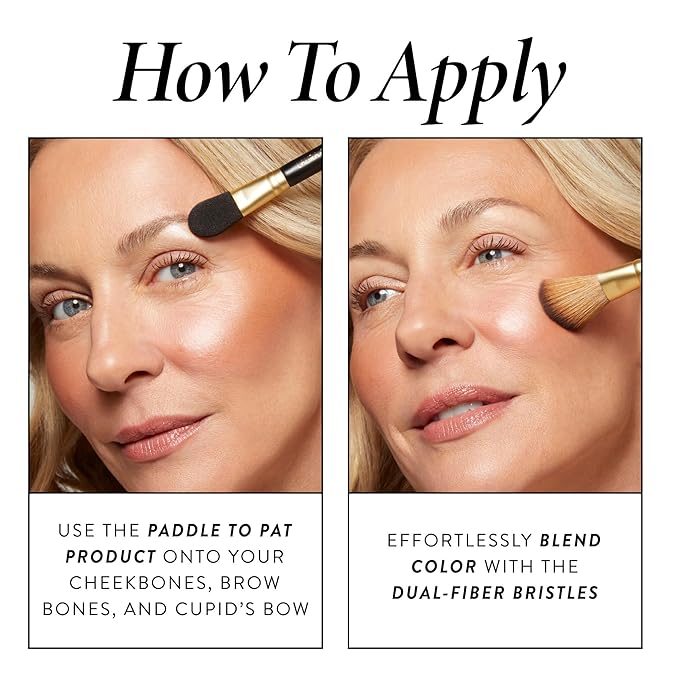 LAURA GELLER NEW YORK Cosmetic Professional Makeup Brushes - Cruelty-Free - 10 Dual-Ended Highlighter Brush