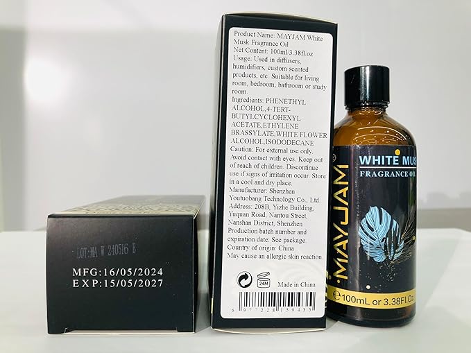 MAYJAM White Musk Fragrance Oil for Diffusers for Home, 100ML/3.38FL.OZ