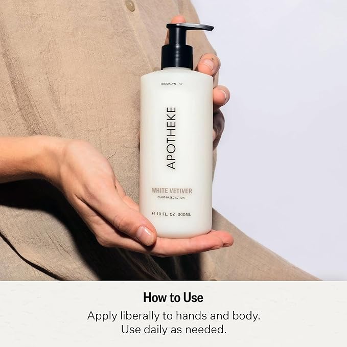 APOTHEKE Hand & Body Lotion & Moisturizer - White Vetiver, 10 Fl Oz