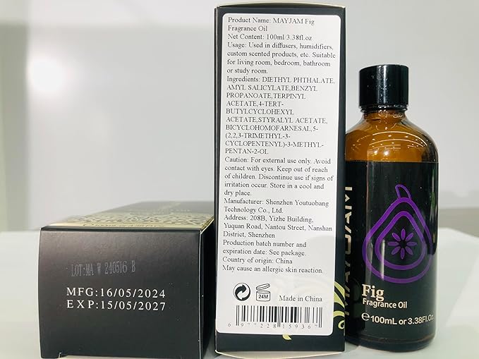 MAYJAM Fig Fragrance Oil for Diffusers for Home, 100ML/3.38FL.OZ