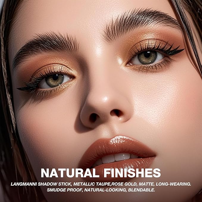 LANGMANNI 8 Color Waterproof Dual-Ended Eyeshadow Stick Set, Eye Makeup #B