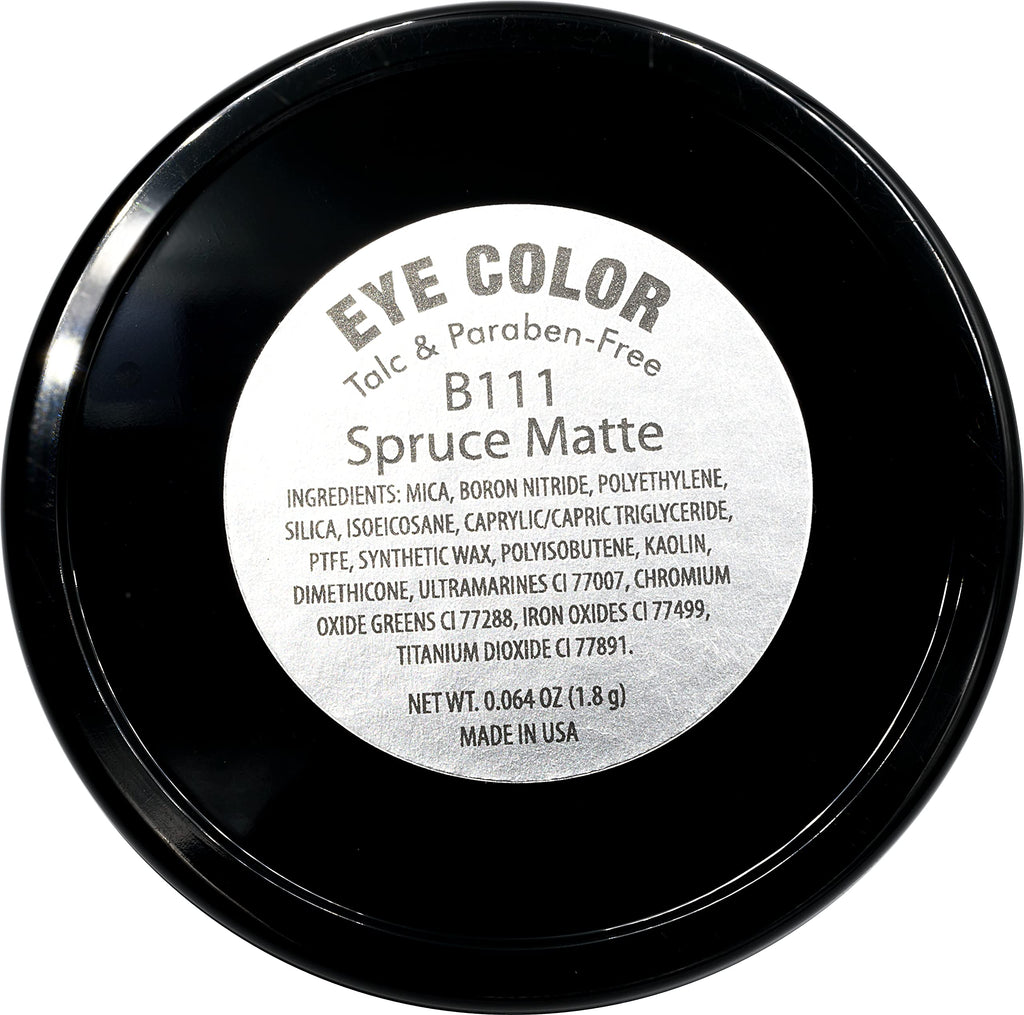 Pure Ziva Spruce Matte Deep Green Blue Grey Gray Pressed Powder Single Vegan Eyeshadow; Talc, Paraben & Cruelty Free