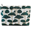 STARDW Cute Makeup Bag Aesthetic Cosmetic Bags for Women Girls, Travel Toiletry Bag Large Capacity Zipper Makeup Pouch, Purse Organizer Pouches,Canvas Lining (Green Mushroom)