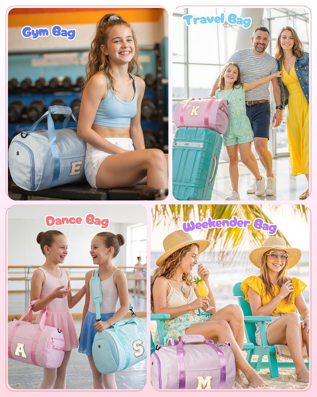 Vogewood Teen Girl Gifts Trendy Stuff, Initial Girls Travel Duffle Bag Kids