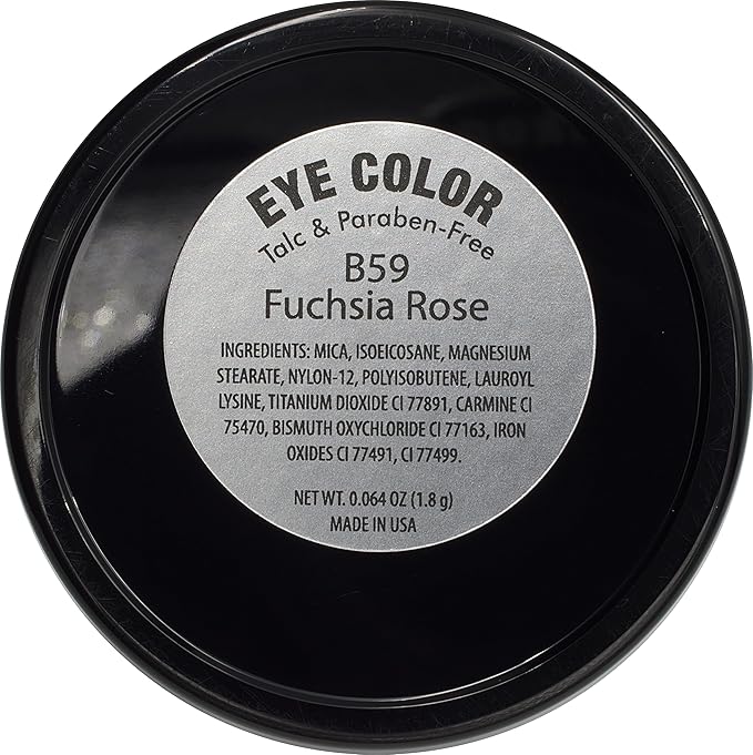Pure Ziva Fuchsia Rose Deep Pink Red Shimmer Opaque Pressed Powder Single Vegan Eyeshadow; Talc, Paraben & Cruelty Free