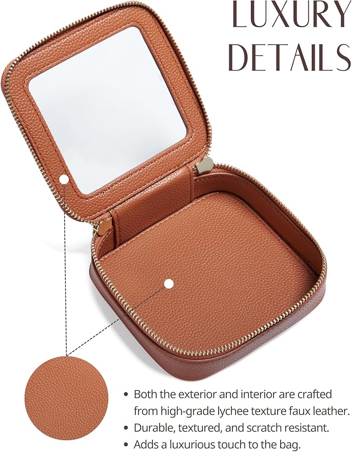 Popvibe Clear Makeup Bag Toiletry Case Travel Transparent Cosmetic Bag with Zipper, Portable Make Up Organizer Traveling Compact Car Bag for Essentials