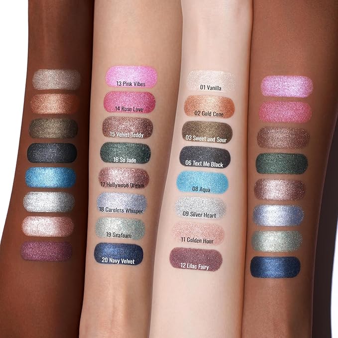 Oulac Waterproof Eye Shadow Stick Smooth and Long Lasting, Shimmering Glitter Finish, Blendable Eyes Makeup, Vegan & Cruelty-Free 1.25g, 20 Navy Velvet
