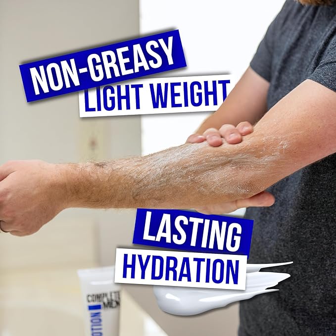 COMPLETE FOR MEN - Body Lotion for Men, for Dry Skin: Non-Greasy Hand & Body Moisturizer with Shea Butter, Aloe Vera, 24 Hour Hydration, Mens Lotion for Dry Skin