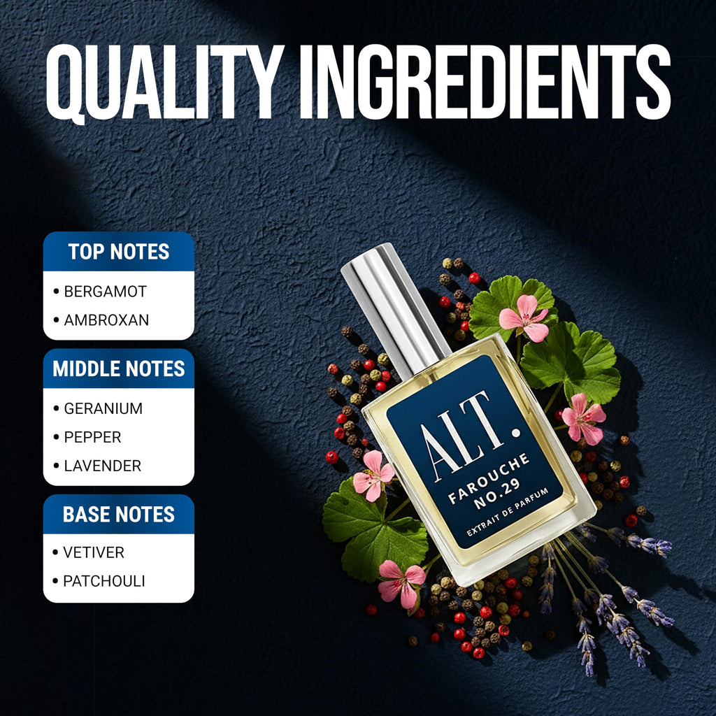 ALT. FRAGRANCES Farouche No. 29 - Inspired by Sauwage, Perfume for Men, Extrait de Parfum, Long Lasting Bold Citrus Vanilla Cologne, 100ml