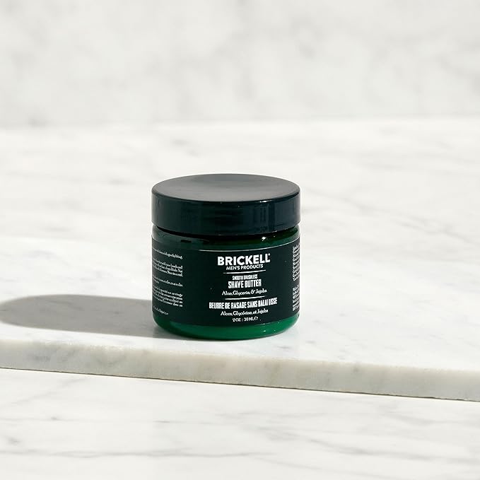 Brickell Men's Smooth Brushless Shave Butter for Men, Smooth Shaving Butter to Fight Nicks, Cuts and Razor Burn, With Shea Butter, Aloe, and Vitamin E, 2 Ounce, Scented