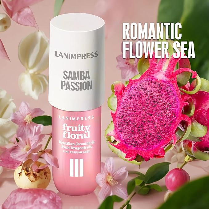 LANIMPRESS 3 FL OZ Hair and Body Fragrance Mist, Eau De Parfum for Women,Sunshine Aroma Perfume No.3, Fruity Floral Scent– With Notes of Pink Dragonfruit,Jasmine, Vanilla,Travel Size Body Spray